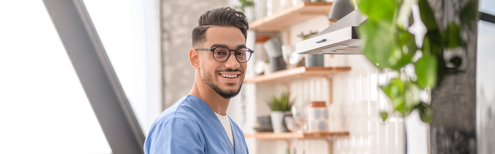 caregiver smiling